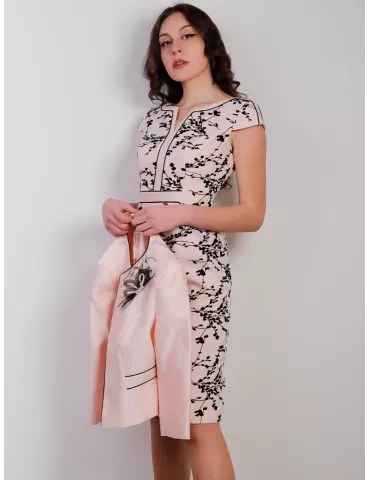 Sonia Pena Couture 1201006 elegant women's suit pink dress and jacket