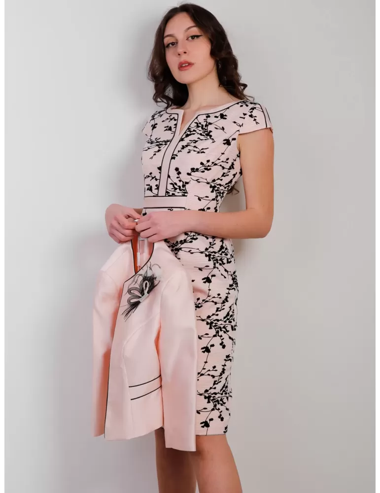 Completo cerimonia Sonia Pena Couture 1201006 seta rosa e nero Completo cerimonia Sonia Pena Couture 1201006 seta rosa e nero