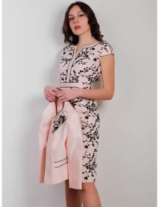 Completo cerimonia Sonia Pena Couture 1201006 seta rosa e nero Completo cerimonia Sonia Pena Couture 1201006 seta rosa e nero
