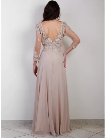 Stunning plus size Pink chiffon large lace dress with rhinestones 2