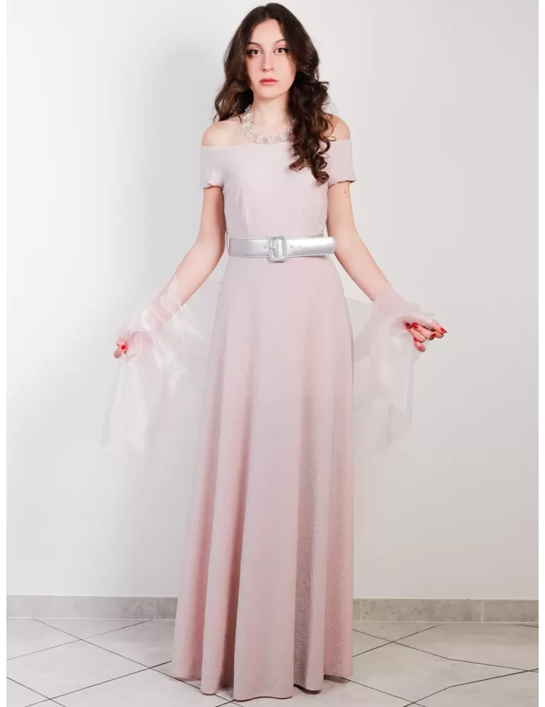 Miss Sonia Pena 1203018 Pale blue lurex long draped slit sexy dress Miss Sonia Pena 1203018 Pale blue lurex long draped slit sexy dress