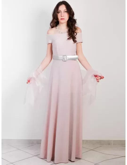 Miss Sonia Pena 1203018 Pale blue lurex long draped slit sexy dress Miss Sonia Pena 1203018 Pale blue lurex long draped slit sexy dress