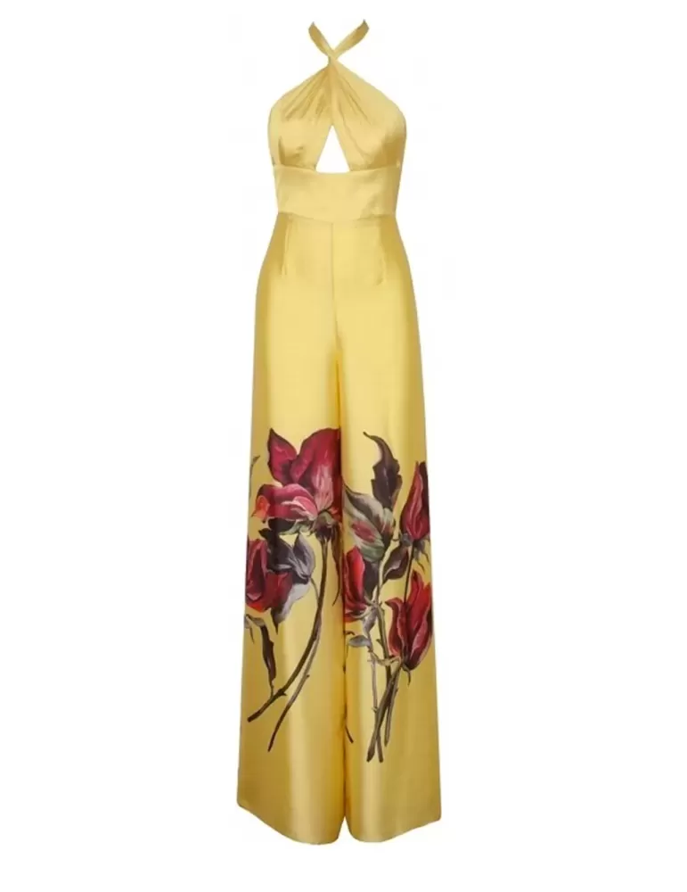 Sonia Pena beautiful yellow silk formal jumpsuit buy online now! Sonia Pena beautiful yellow silk formal jumpsuit buy online now!