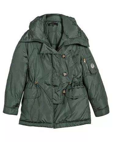 Ananke by Fuego Woman Green padded down jacket duvet coat