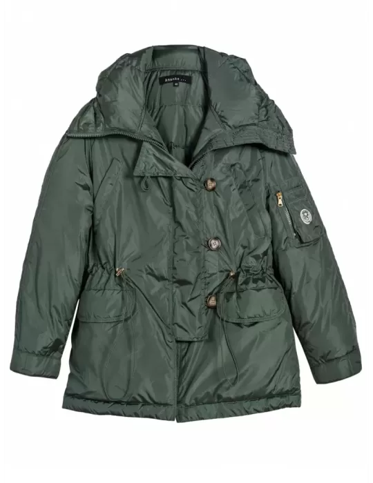 Ananke by Fuego Woman Green padded down jacket duvet coat Ananke by Fuego Woman Green padded down jacket duvet coat