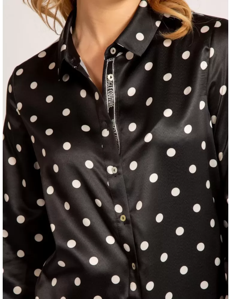 Fuego Woman White and blue printed silk shirt