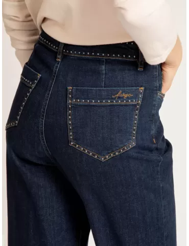 Piero Moretti online - black jeans trousers high waist for ladies 2