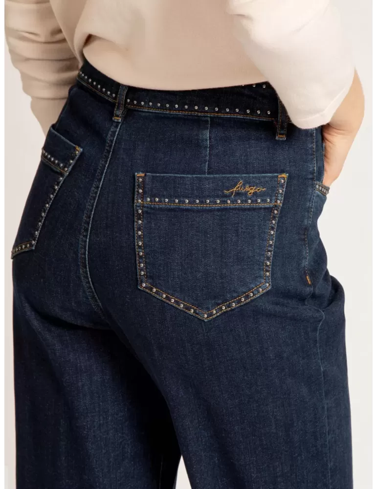 Piero Moretti online - black jeans trousers high waist for ladies