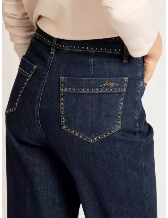 Piero Moretti online - black jeans trousers high waist for ladies