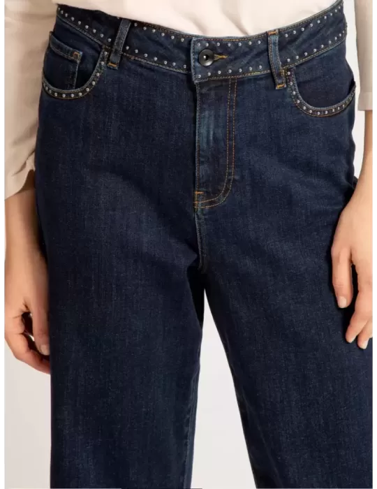 Piero Moretti online - black jeans trousers high waist for ladies