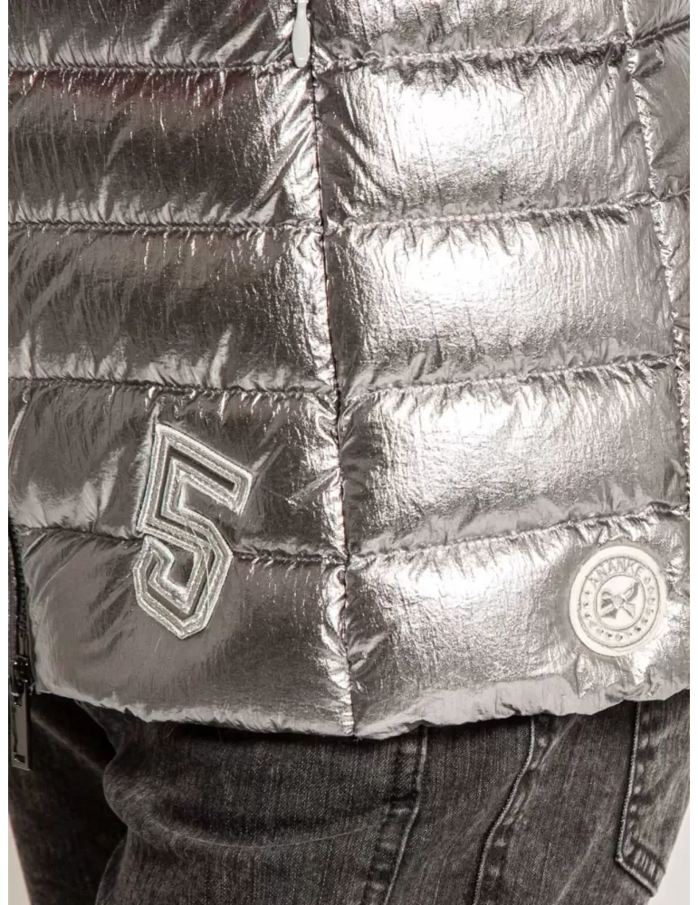 Ananke by Fuego Woman silver down waistcoat with fur