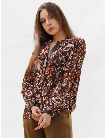 Paz torras ethnic white jacquard muslin cotton shirt 2