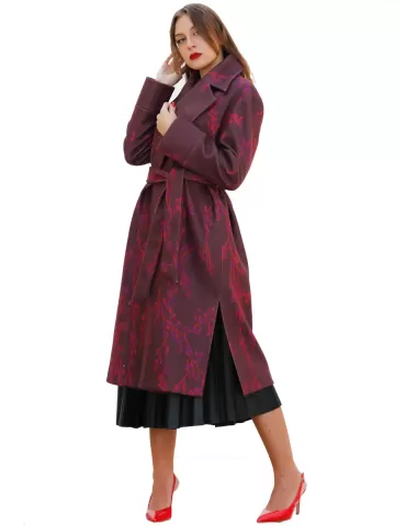 Maesta Milano bordeaux and purple gown long coat 2
