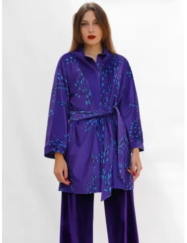 Purple velvet kimono duster...