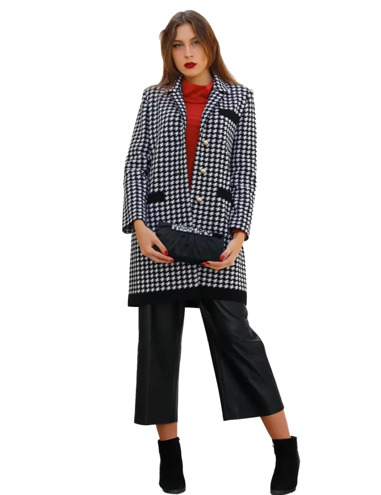 Aldo Colombo black and white houndstooth wool coat Aldo Colombo black and white houndstooth wool coat