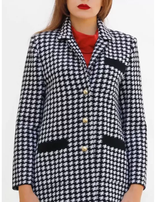 Cappotto pied de poule bianco e nero Aldo Colombo fino alla taglia 52