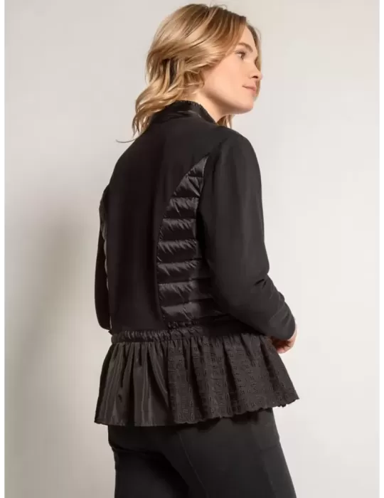 Fuego Woman | Giacca blu felpa con pizzo e cappuccio fino taglia 54