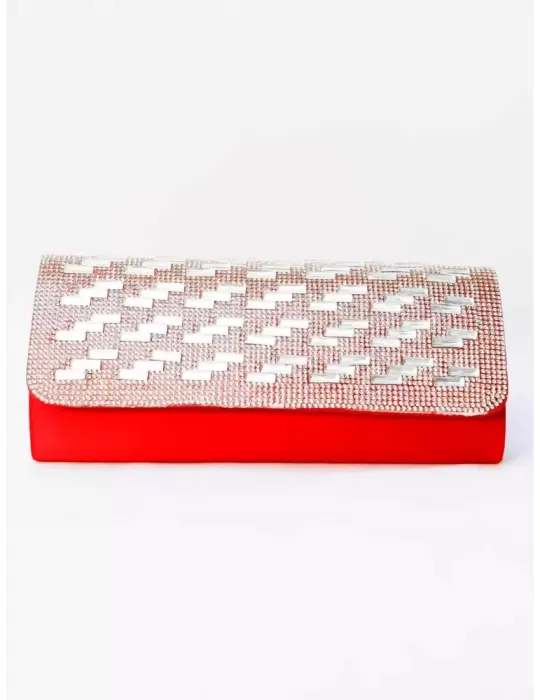 Anna Cecere bags | Red silk clutch evening bag with rhinestones Anna Cecere bags | Red silk clutch evening bag with rhinestones