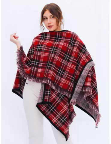 Red and black tartan merino...