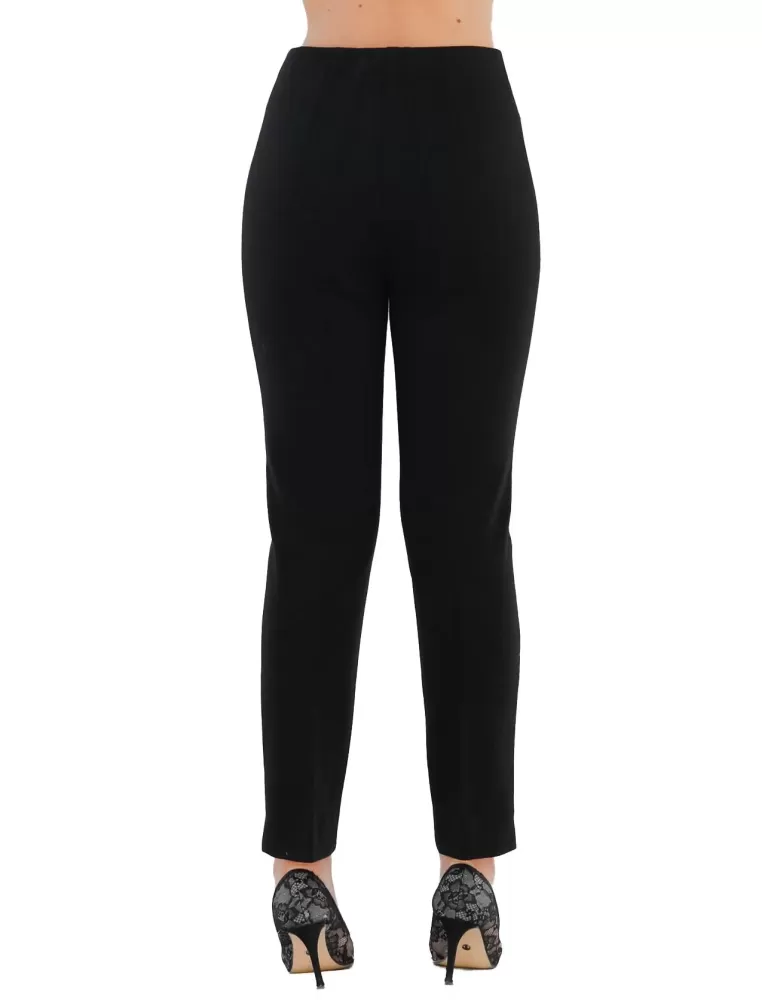 Aldo Colombo - Online Pantaloni neri pura lana punto stoffa