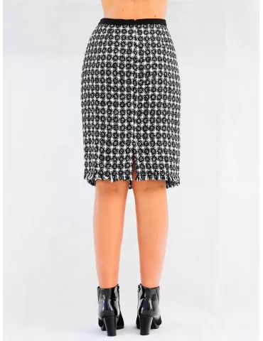 Aldo Colombo light blue and grey all wool midi plissè skirt 2