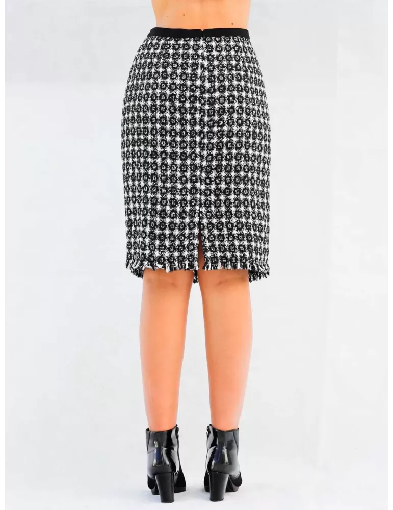 Aldo Colombo light blue and grey all wool midi plissè skirt