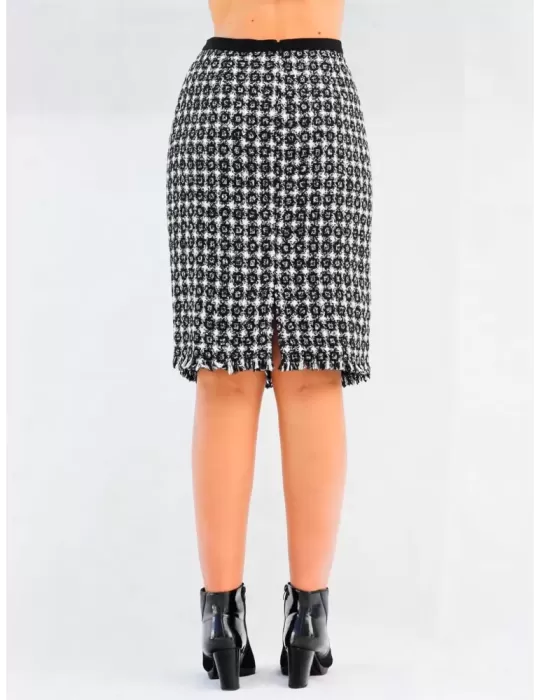 Shop online Plus size black and white bodycon winter skirt
