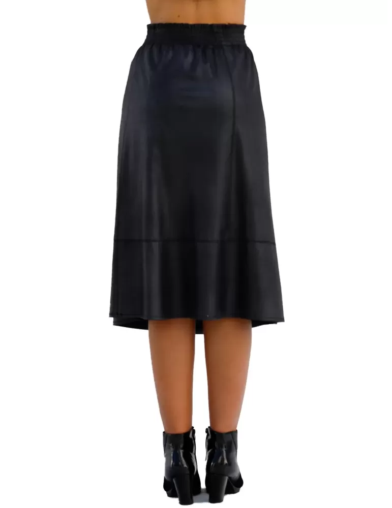 Aldo Colombo light blue and grey all wool midi plissè skirt