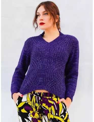 Maglione viola grosso con...