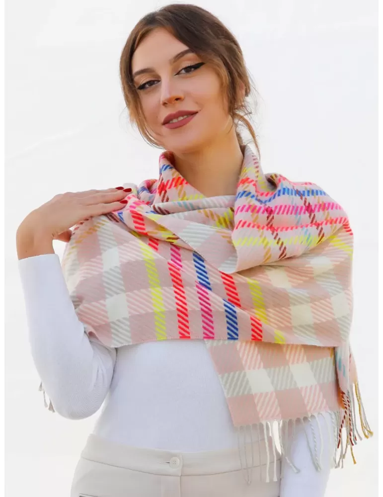Nicki Colombo | Scottish glen plaid fluo colours scarf