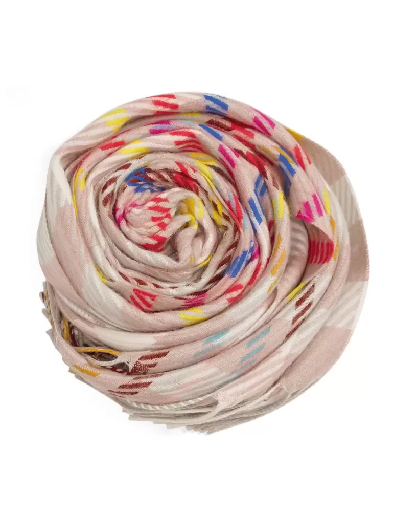 Sciarpa scozzese rosa e grigio con colori fluo Nicki Colombo