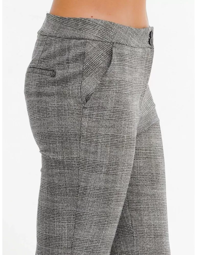 Pantaloni principe di Galles capri a zampa lurex oro Lea Bruni by Elgi