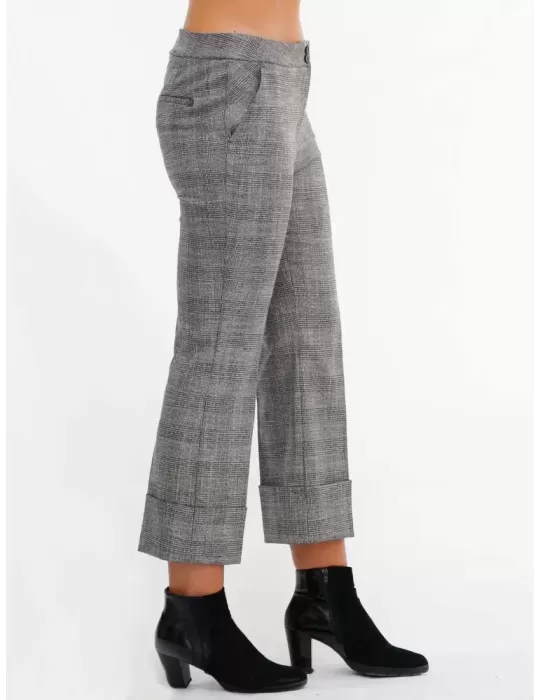 Maesta Milano yellow and purple liberty print capri flared trousers