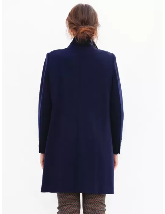 Cappotto maglia di lana nero bordeaux e marrone Aldo Colombo