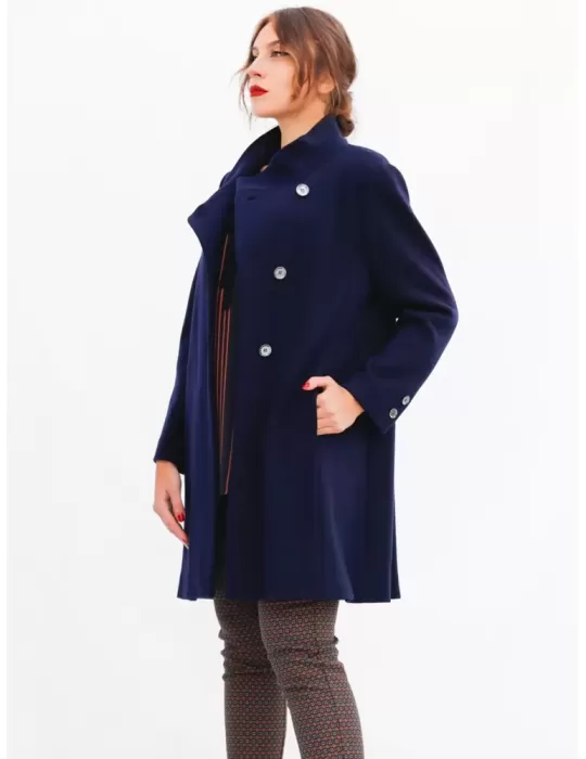 Cappotto maglia di lana nero bordeaux e marrone Aldo Colombo