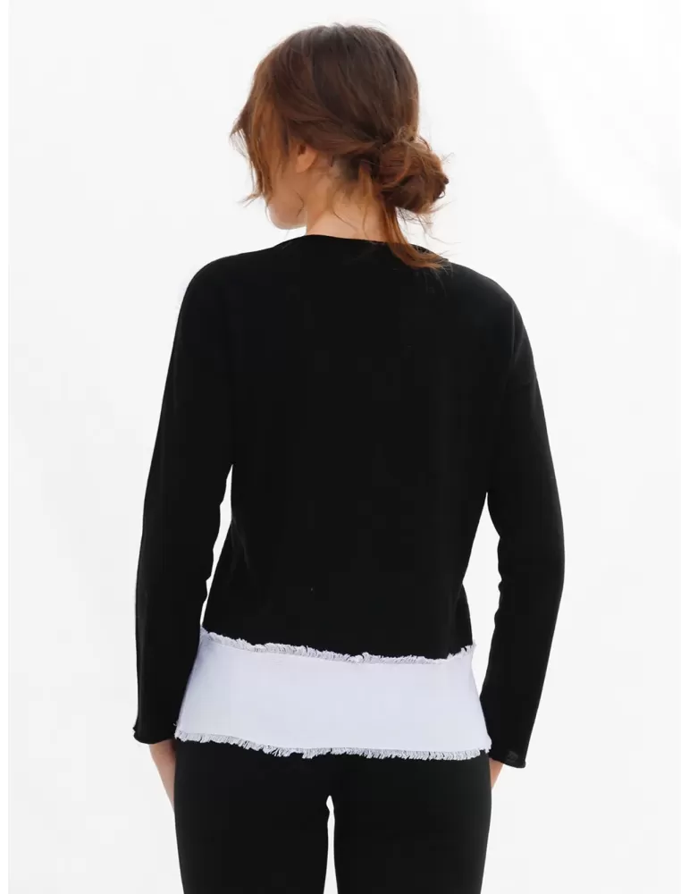 Maglia collo alto lupetto pura lana merino arancio Riva Tricot