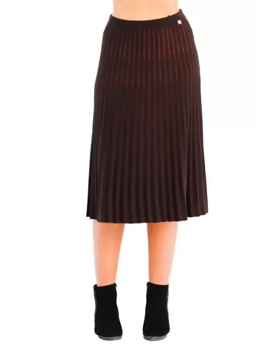 Gonna longuette plissè marrone con fili lurex Zanetti 1965 Gonna longuette plissè marrone con fili lurex Zanetti 1965