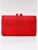 Anna Cecere Bags Shiny red rhinestones jewel evening hand purse bag