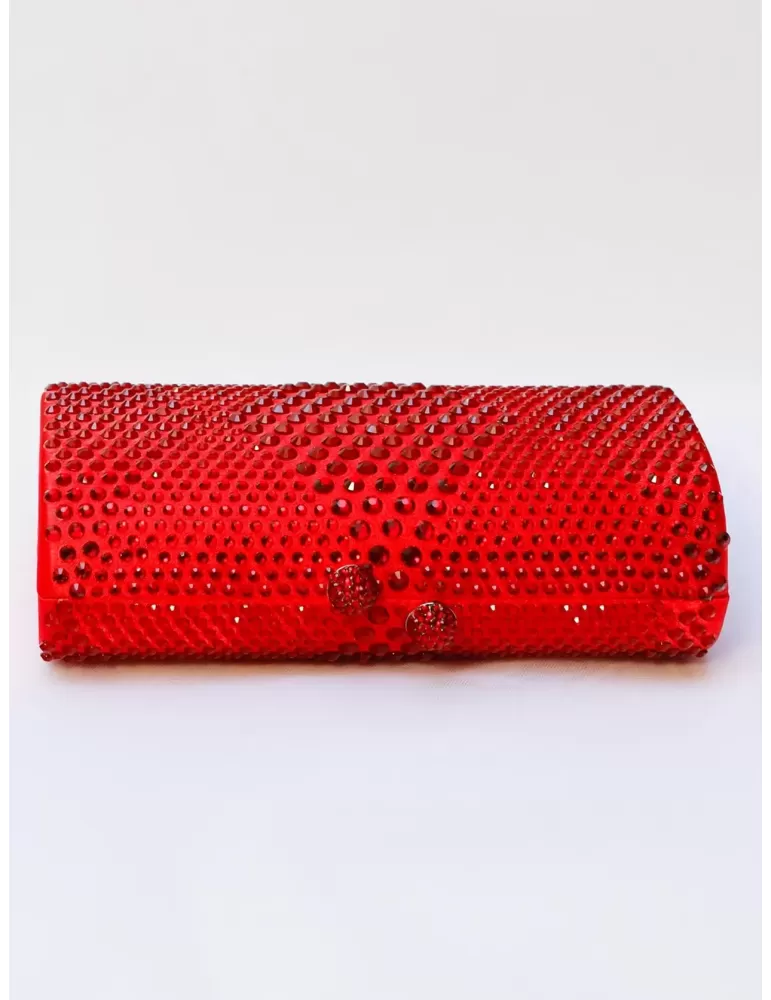 Online Borsa rossa cerimonia gioiello con strass | Anna Cecere Bags