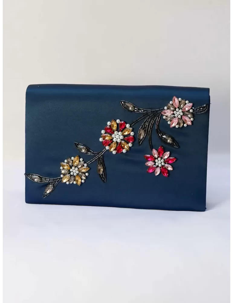 Anna Cecere gold silk satin clutch evening bag with ribbon Anna Cecere gold silk satin clutch evening bag with ribbon