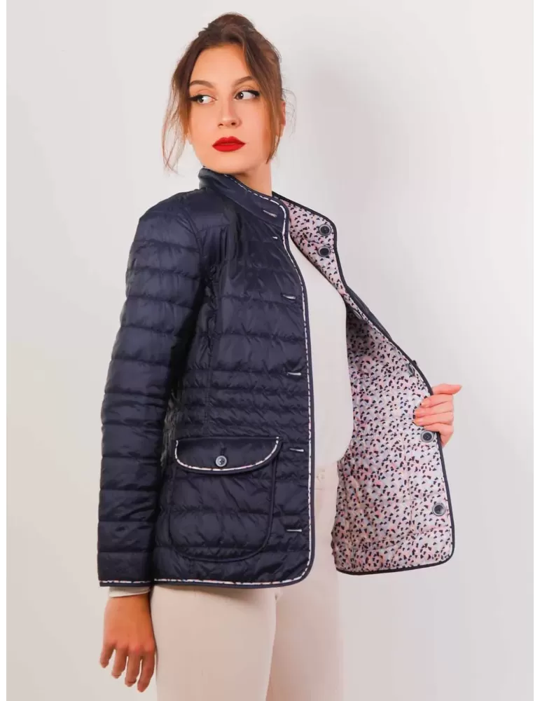Giacca trapunta blu reversibile fantasia Concept K