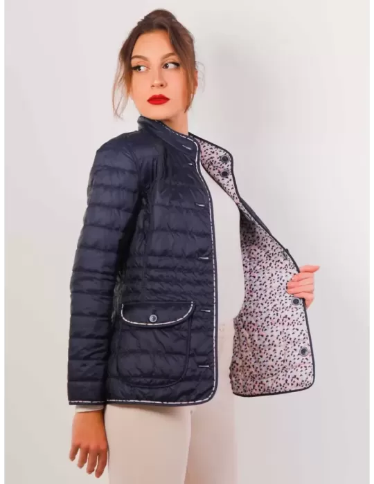 Giacca trapunta blu reversibile fantasia Concept K