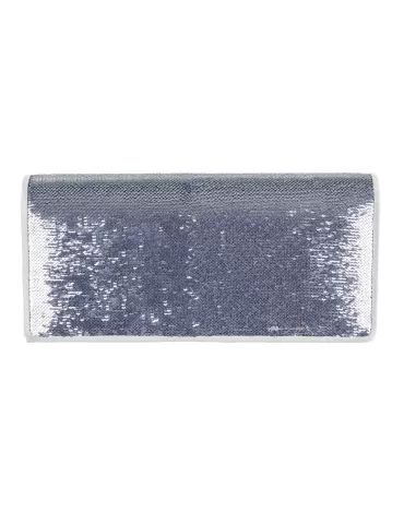 Anna Cecere pochettes | Borsa di raso argento con paillettes acx676