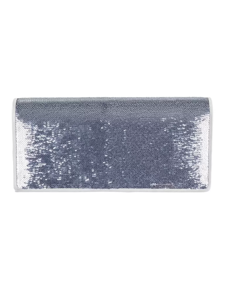 Anna Cecere pochettes | Borsa di raso argento con paillettes acx676 Anna Cecere pochettes | Borsa di raso argento con paillettes acx676