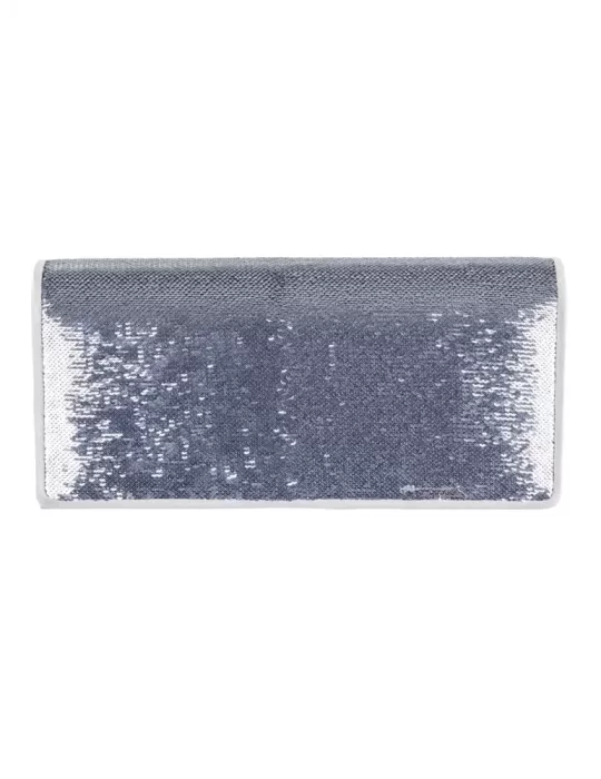 Anna Cecere pochettes | Borsa di raso argento con paillettes acx676 Anna Cecere pochettes | Borsa di raso argento con paillettes acx676