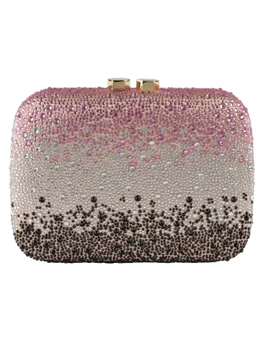 Anna Cecere bags | Borsa gioiello con strass sfumati rosa e nero