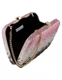 Buy online Anna Cecere pink and black rhinestones jewel clutch bag