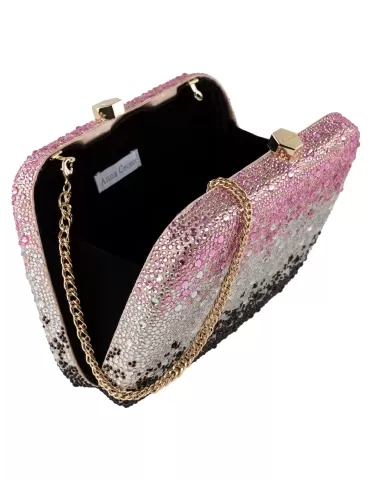 Anna Cecere bags | Borsa gioiello con strass sfumati rosa e nero 2
