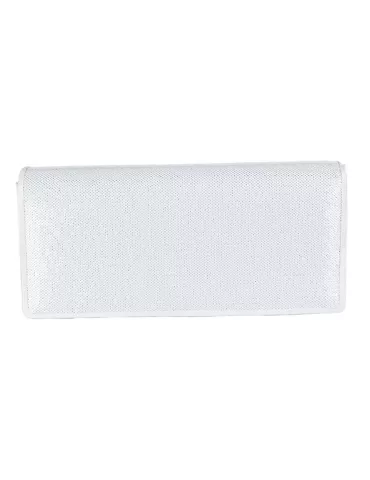 Anna Cecere pochettes | Borsa di raso bianco con paillettes acx676