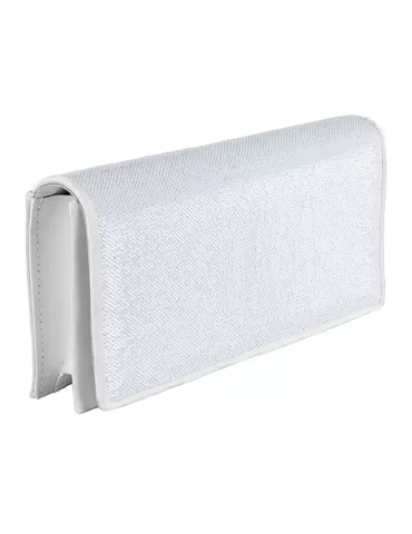 Anna Cecere pochettes | Borsa di raso bianco con paillettes acx676 2